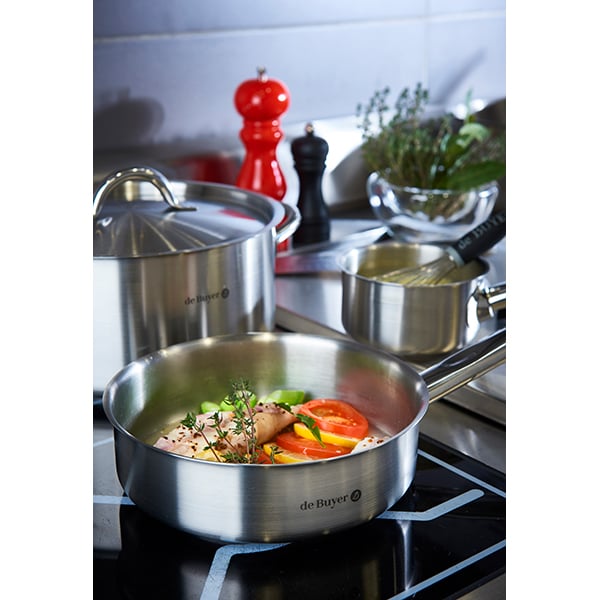 Sauteuse bord droit inox 24 cm Prim
