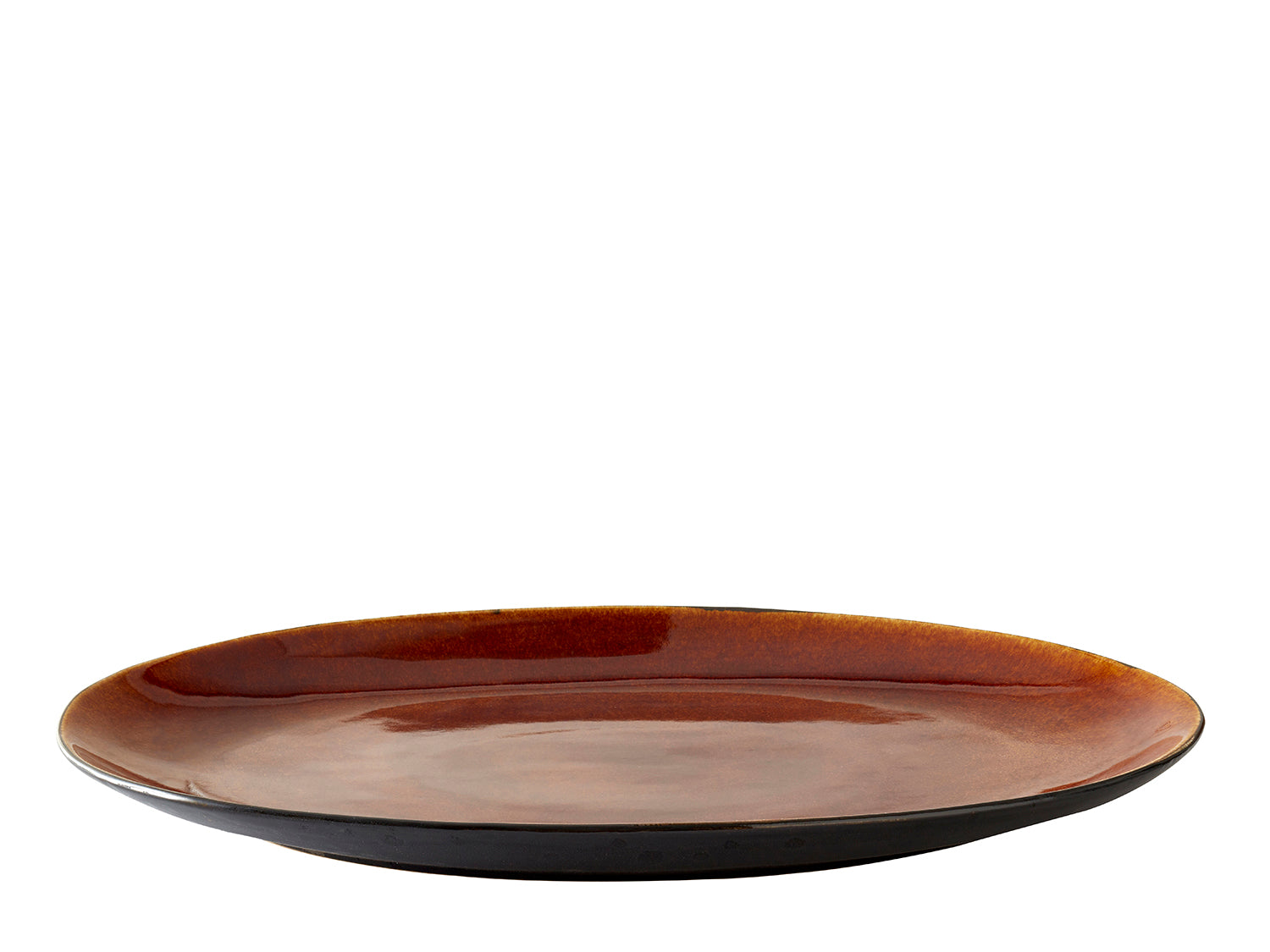 Plat de service ovale GASTRO 45cm en grès émaillé Noir/Ambre Bitz - Mathon - 5