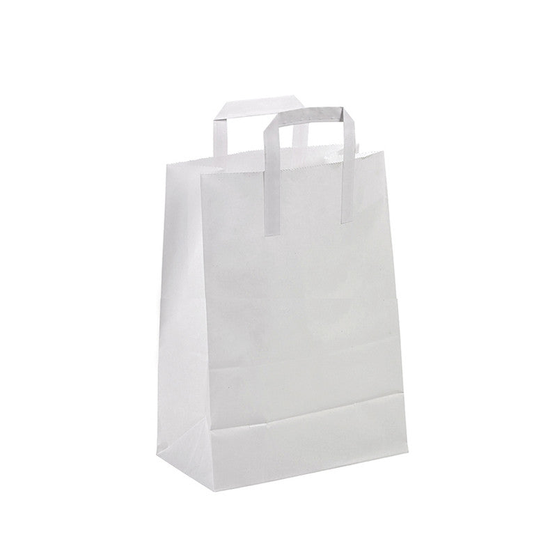 250Pcs - Sac cabas papier blanc recyclé 260x170x280mm FirstPack - Mathon - 3