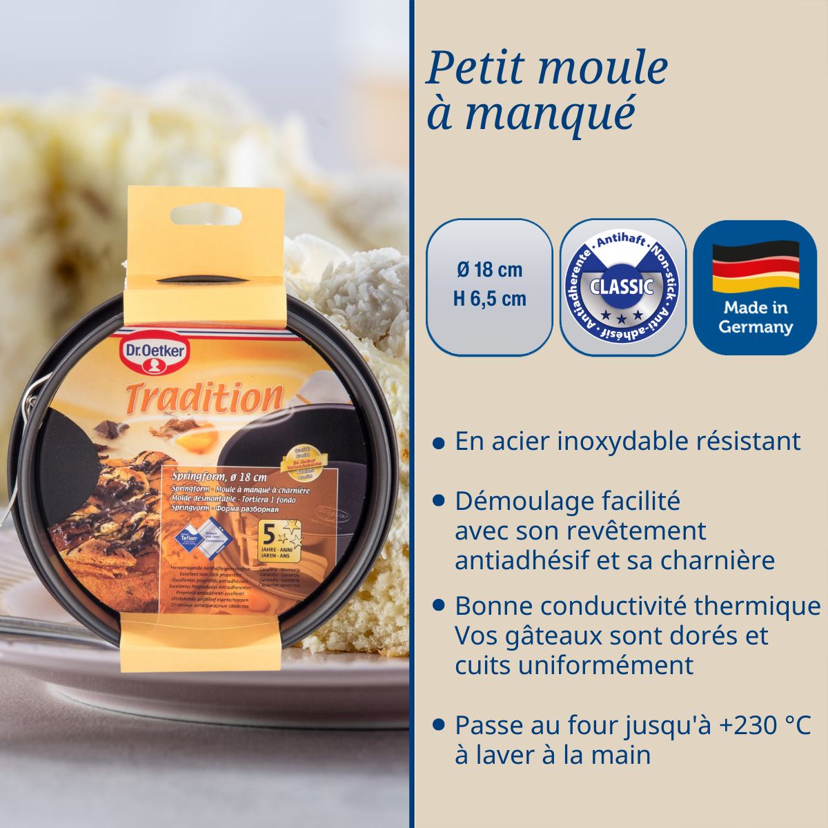 Moule à manqué à charnière 18 cm  Tradition Dr. Oetker - Mathon - 3