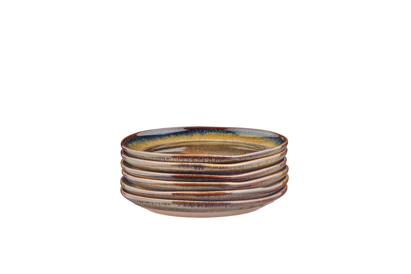 Lot de 6 assiettes à pain en grès marron D16.5 Björn - Mathon - 3