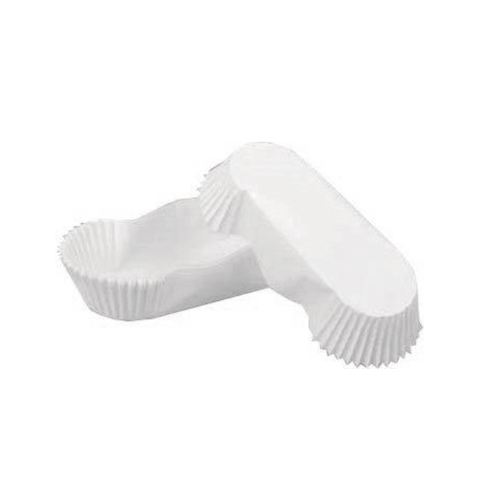 1000Pcs - Caissette papier ovale blanche  100x50x20mm FirstPack - Mathon