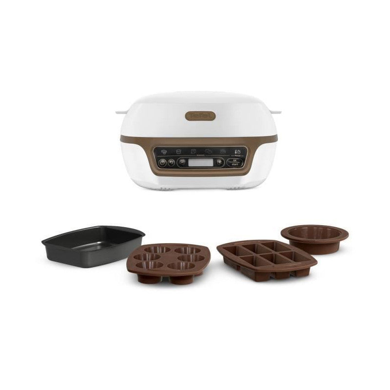 Cake Factory +  Kd802112 Machine Intelligente A Gateau - Blanc / Marron Metallise Tefal - Mathon - 1