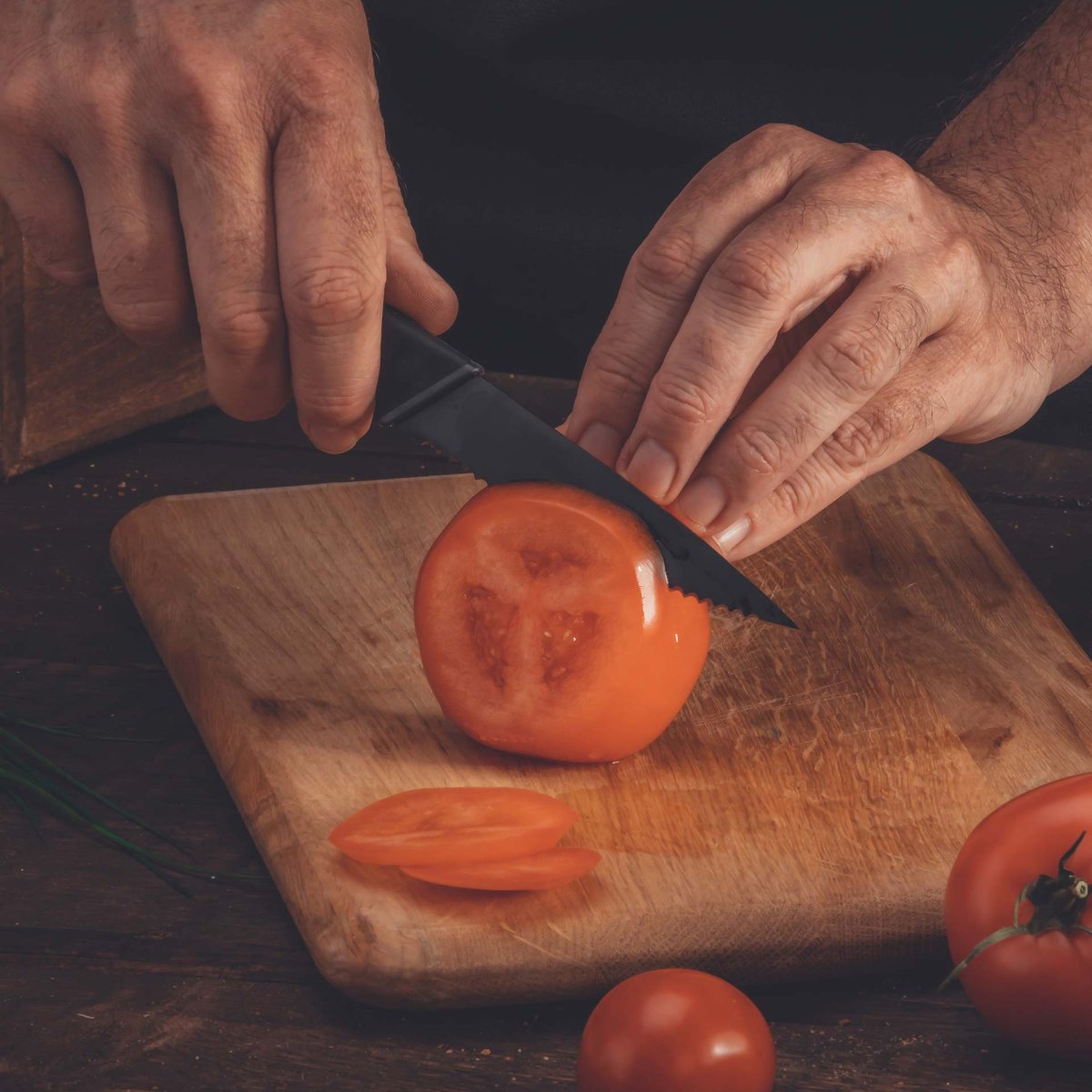 Couteau de cuisine cranté  Black Edition Nirosta - Mathon - 3