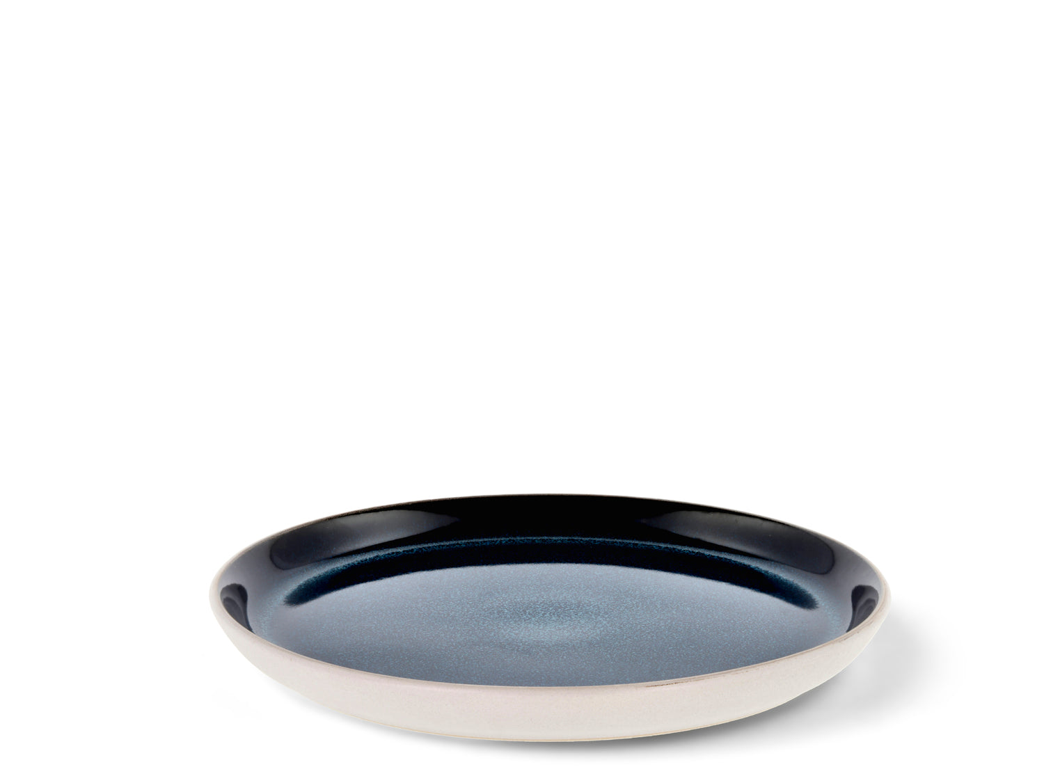 Assiette Gastro en Grès Blanc/Bleu foncé Bitz - Mathon - 2