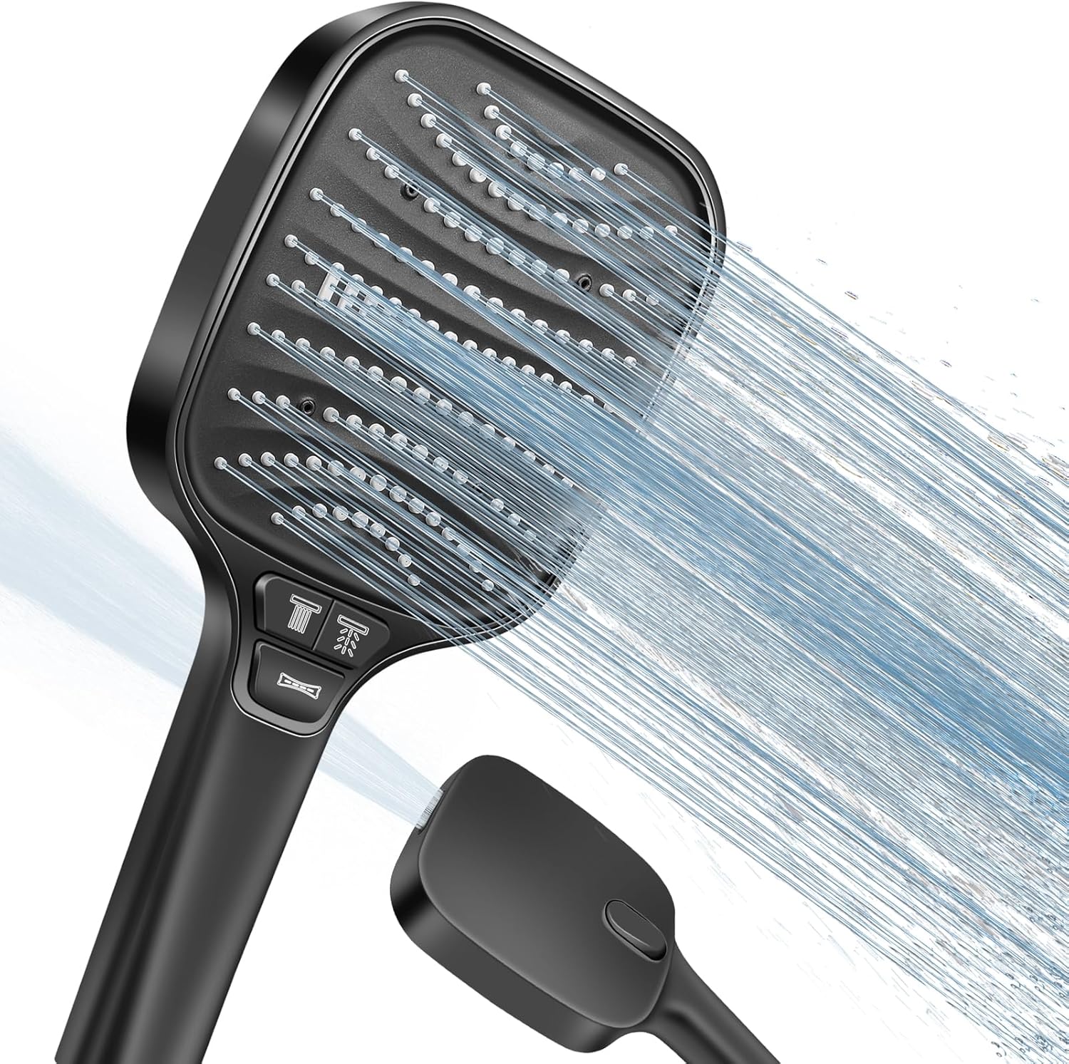 Pommeau de douche noir 8 modes haute pression 120 mm Vendos85 - Mathon