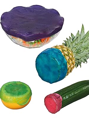 Lot de couvercles fraîcheur extensibles et réutilisables pour les fruits et les récipients, 4 pcs Stoneline - Mathon - 2