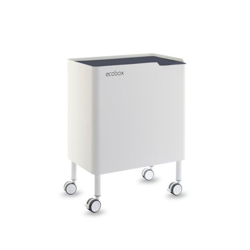 Poubelle cuisine fonctionnelle et élégante, 2 x 20 litres, ECOBOX NOA, Blanc-Noir Don Hierro - Mathon - 4