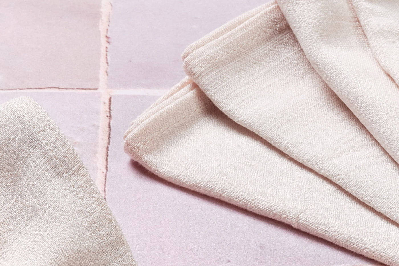 Serviette de table - 6 pièces - Lin et coton blanc crème Björn - Mathon - 4