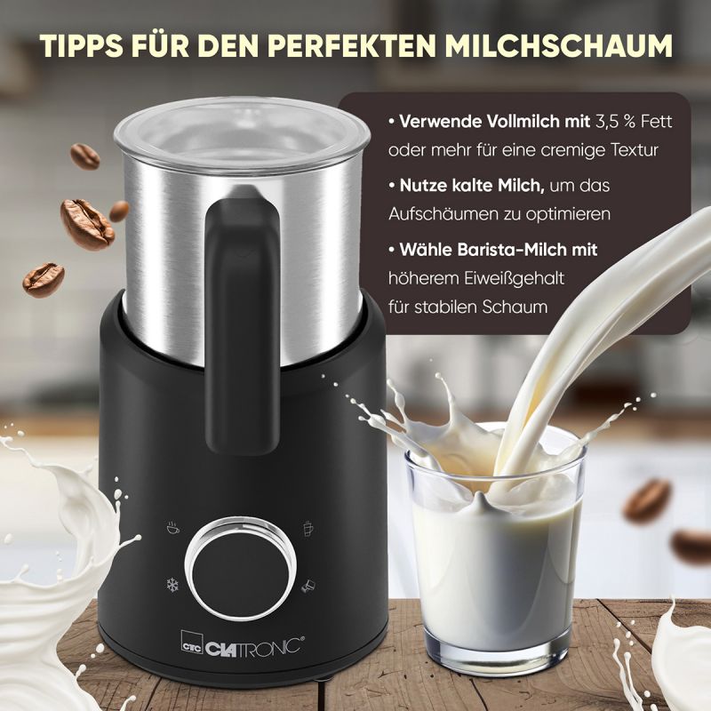 Mousseur à lait 500W Clatronic MS3812-Noir Clatronic - Mathon - 5