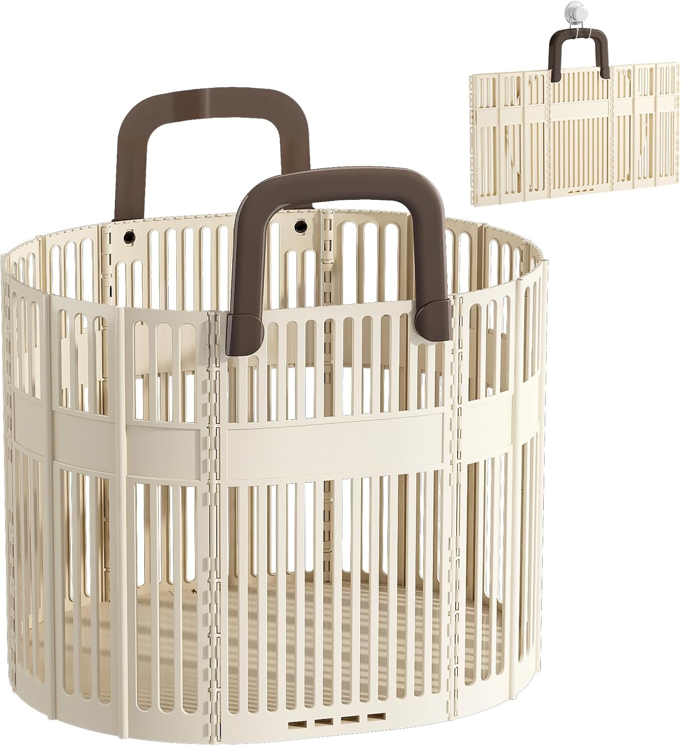 Panier à linge pliable et peu encombrant Beige Vendos85 - Mathon