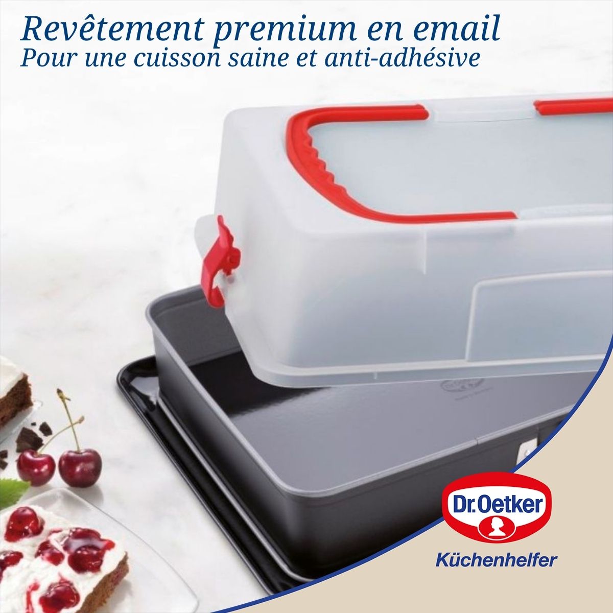 Moule à charnière rectangulaire avec couvercle de transport 42 x 29 x 7 cm Dr. Oetker Back-Idee Kreativ Dr. Oetker - Mathon - 4