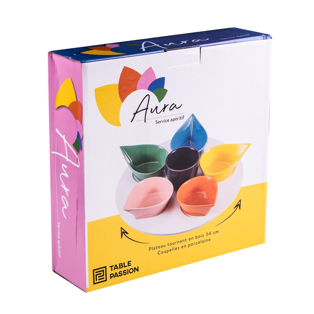 Service apéritif Aura 7 pièces 34 cm Table passion - Mathon - 2