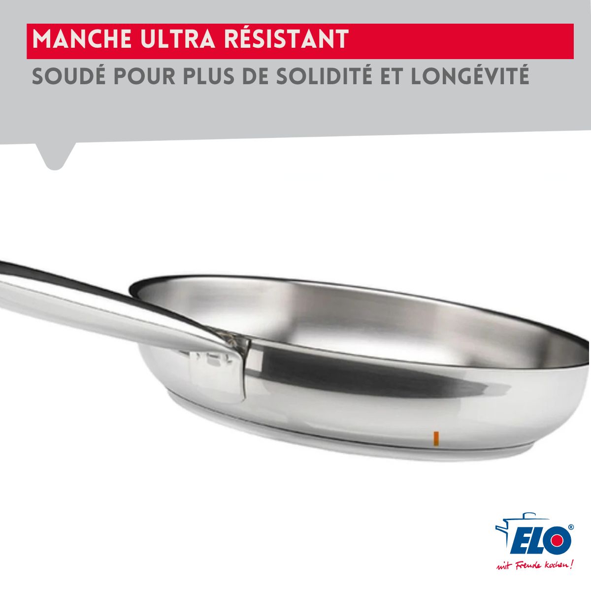Ensemble de 2 Poêles de cuisson 24 et 32 cm et 4 faitouts 12, 14, 16 et 20 cm  Profi Brillant Elo - Mathon - 7