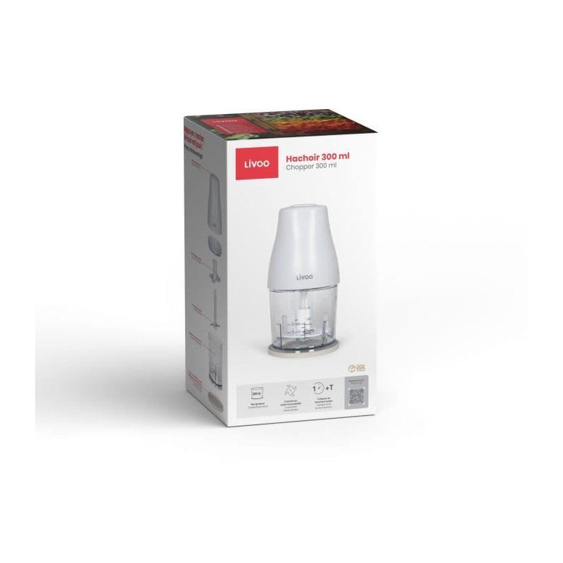 Hachoir - Livoo - 300 Ml - 400 W - 1 Vitesse Et Fonction Turbo - 2 Lames En Inox - Blanc Livoo - Mathon - 4