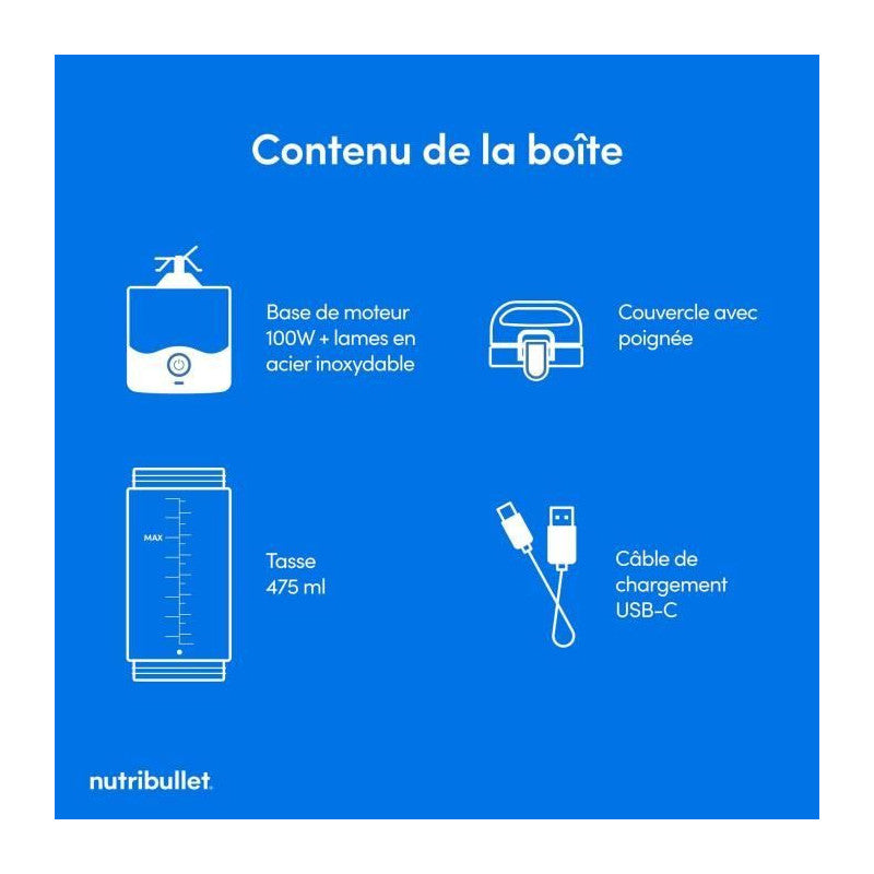 Blender Portable -   - Nbp003bp - 100 W - Tasse 475 Ml - Sans Bpa - Rose Nutribullet - Mathon - 3