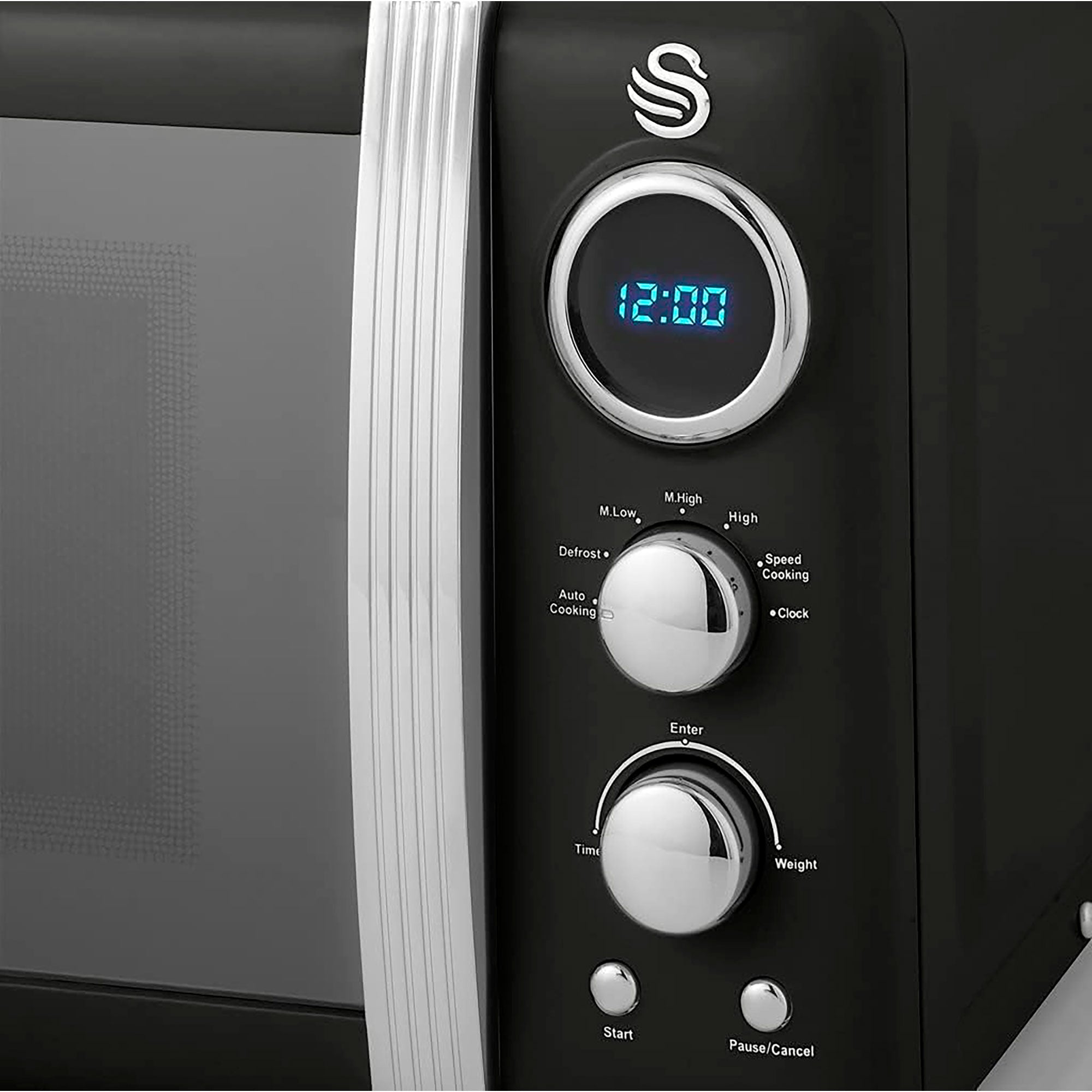 Retro Micro-ondes Numérique 20L, 5 Niveaux Puissance, Décongélation, Minuterie 800 Noir SM22030LBNEU - Mathon - 5