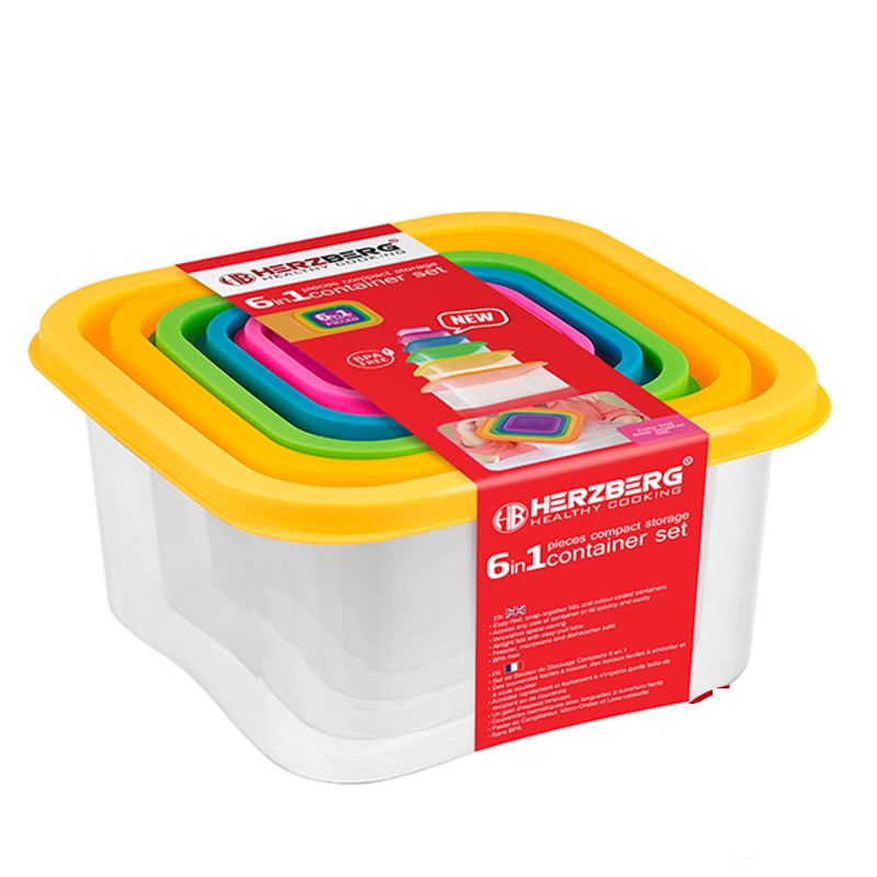 Ensemble de boites de conservations alimentaires 6 pièces Herzberg HGSFS6N1 Herzberg - Mathon - 2