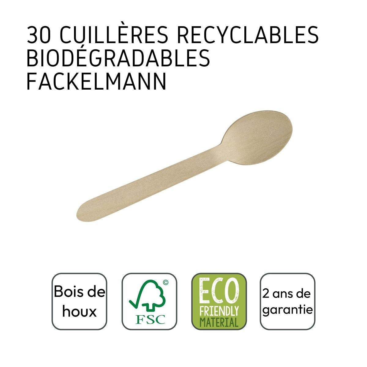 Lot de 30 cuillère à café en bois pour pique-nique  Move Fackelmann - Mathon - 4