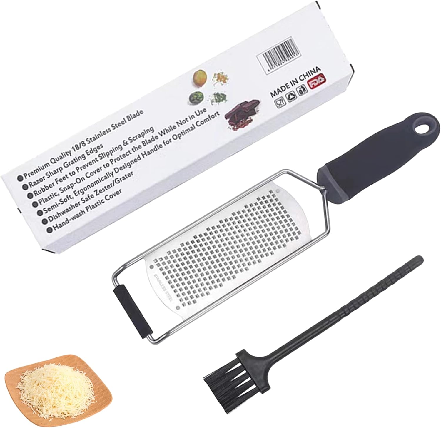 Râpe fine en acier inoxydable avec brosse et couvercle Vendos85 - Mathon