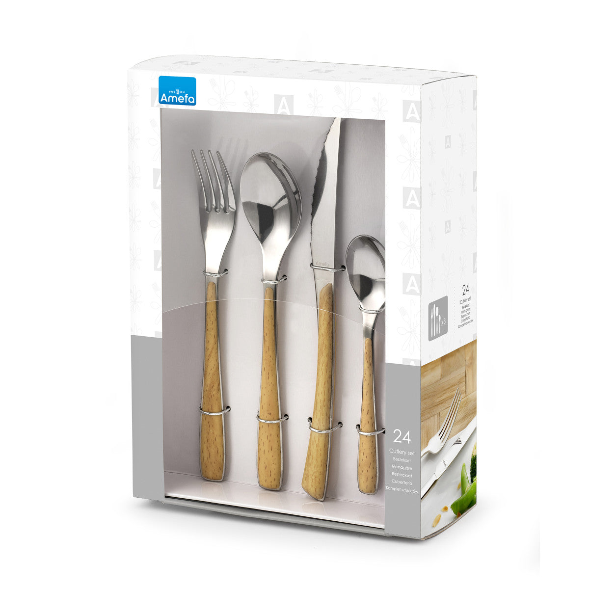 Zéphyr Nature - Ménagère 24 pièces Hêtre Amefa - Mathon - 4