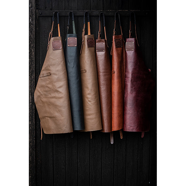Tablier de cuisine artisanal cuir Buffalo Marron Witloft - Mathon - 6