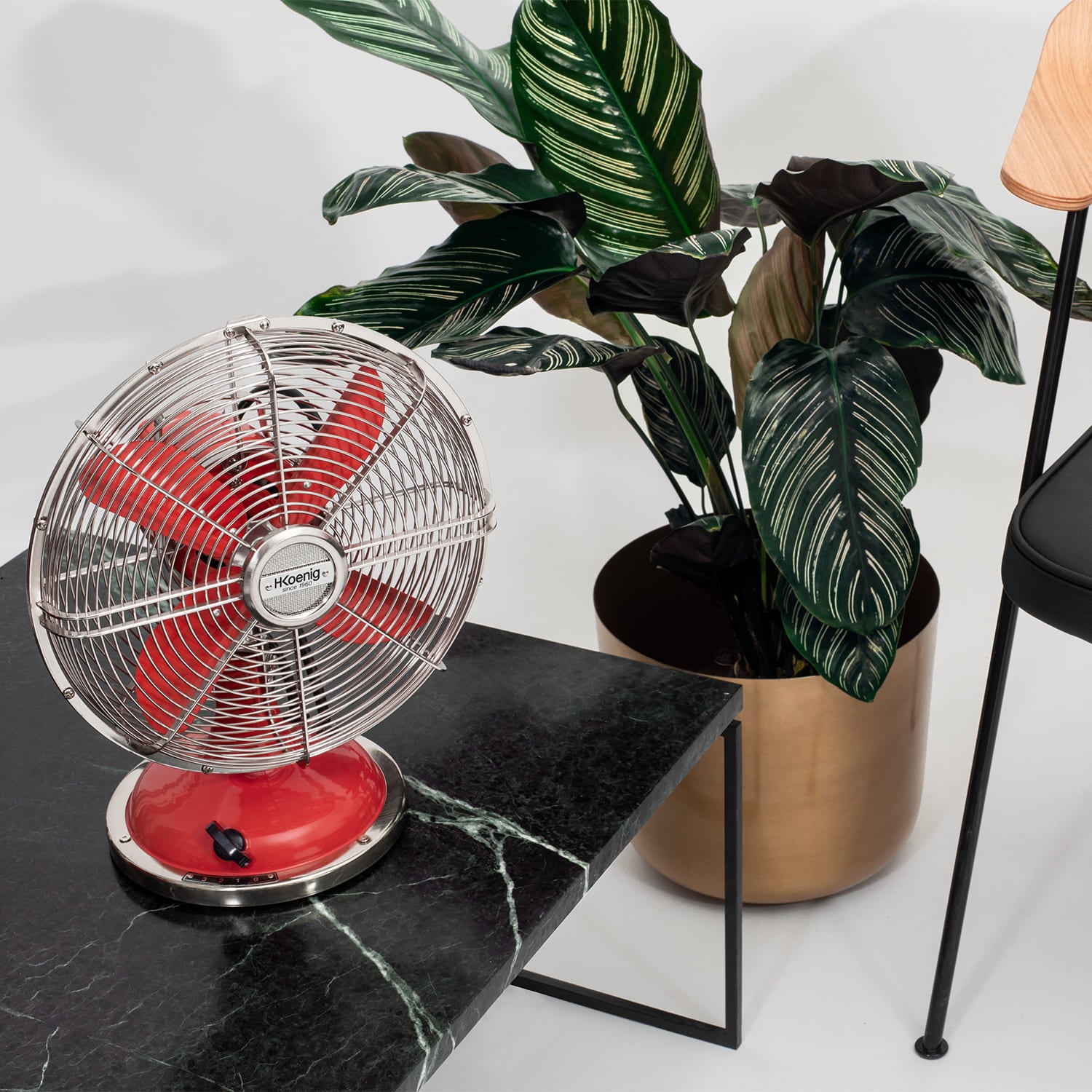 Ventilateur design metal - JOE50 ROUGE H.Koenig - Mathon - 6