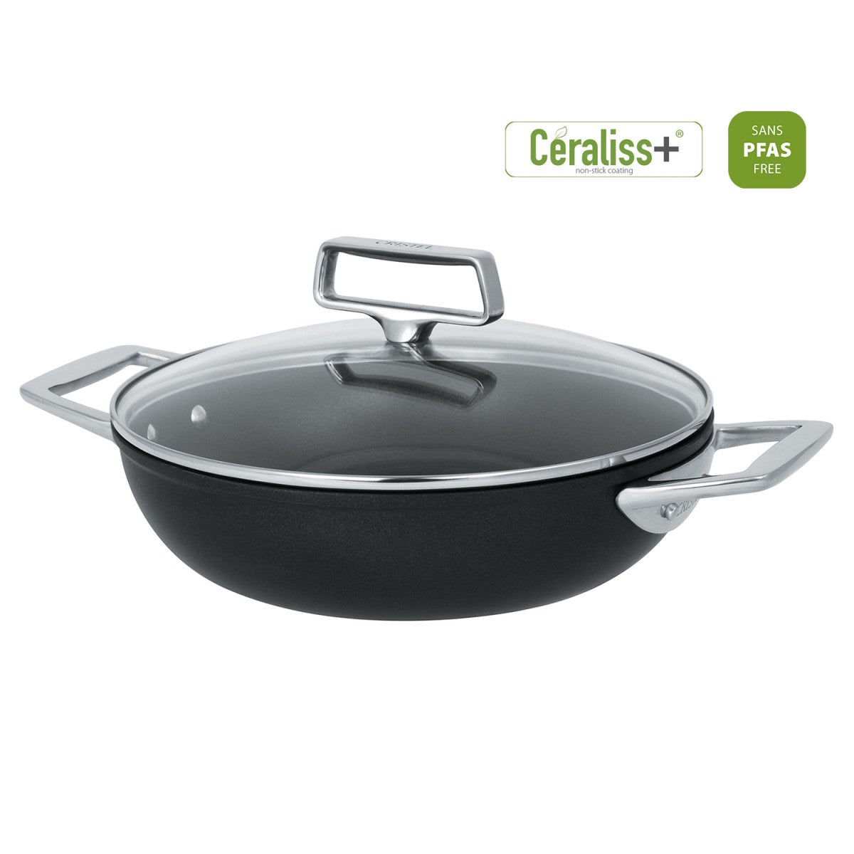 Sauteuse en aluminium Ø28 cm à 2 anses - Revêtement céramique Ceraliss+ Cristel - Mathon - 1