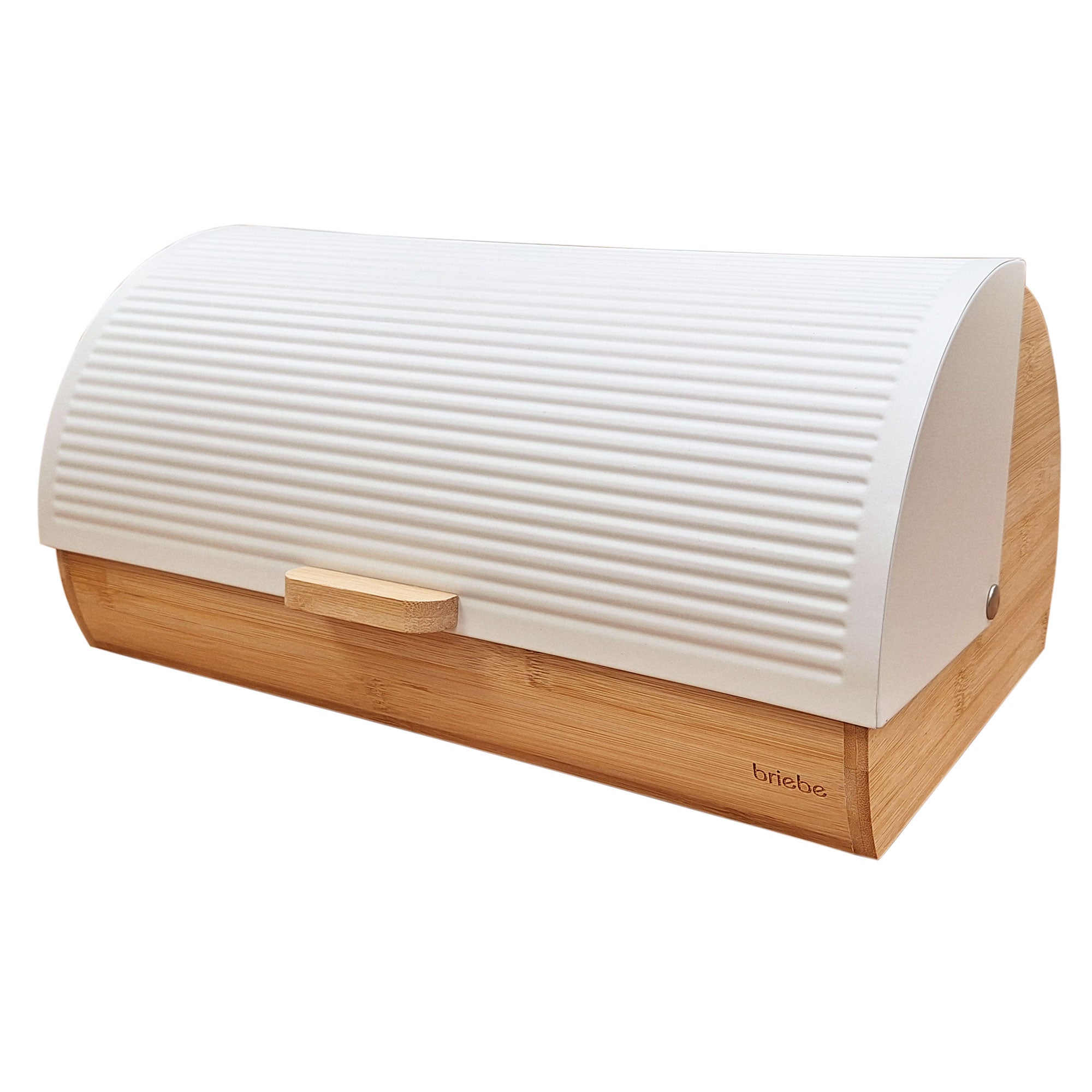 Boîte à Pain en Bois de Bambou Couvercle Coulissant, Bread Box Conserver Painen  Blanc BB1162 - Mathon - 1