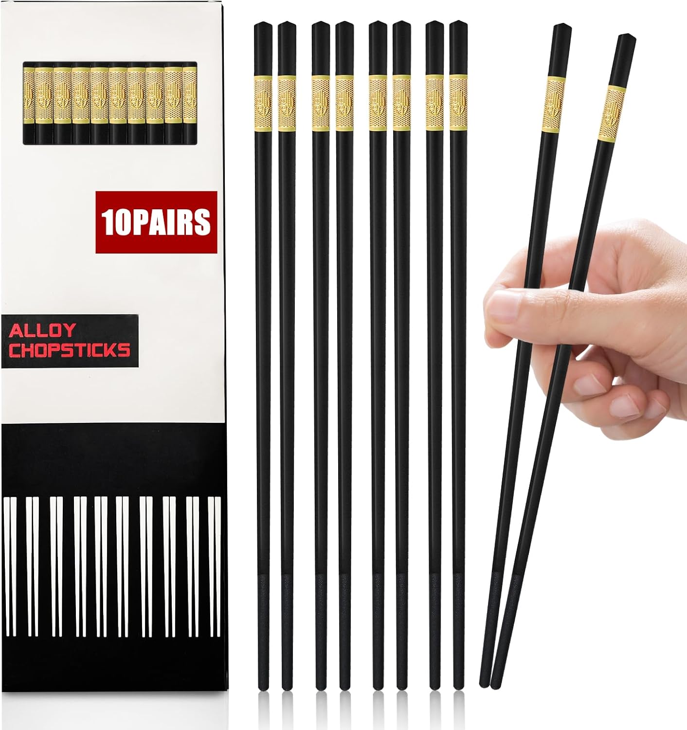 10 paires de baguettes en fibre de verre 24 cm Vendos85 - Mathon