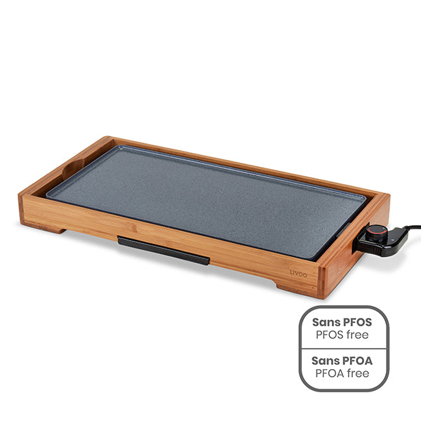 Plancha bambou revêtement céramique 2200 W DOC322 Livoo - Mathon - 1