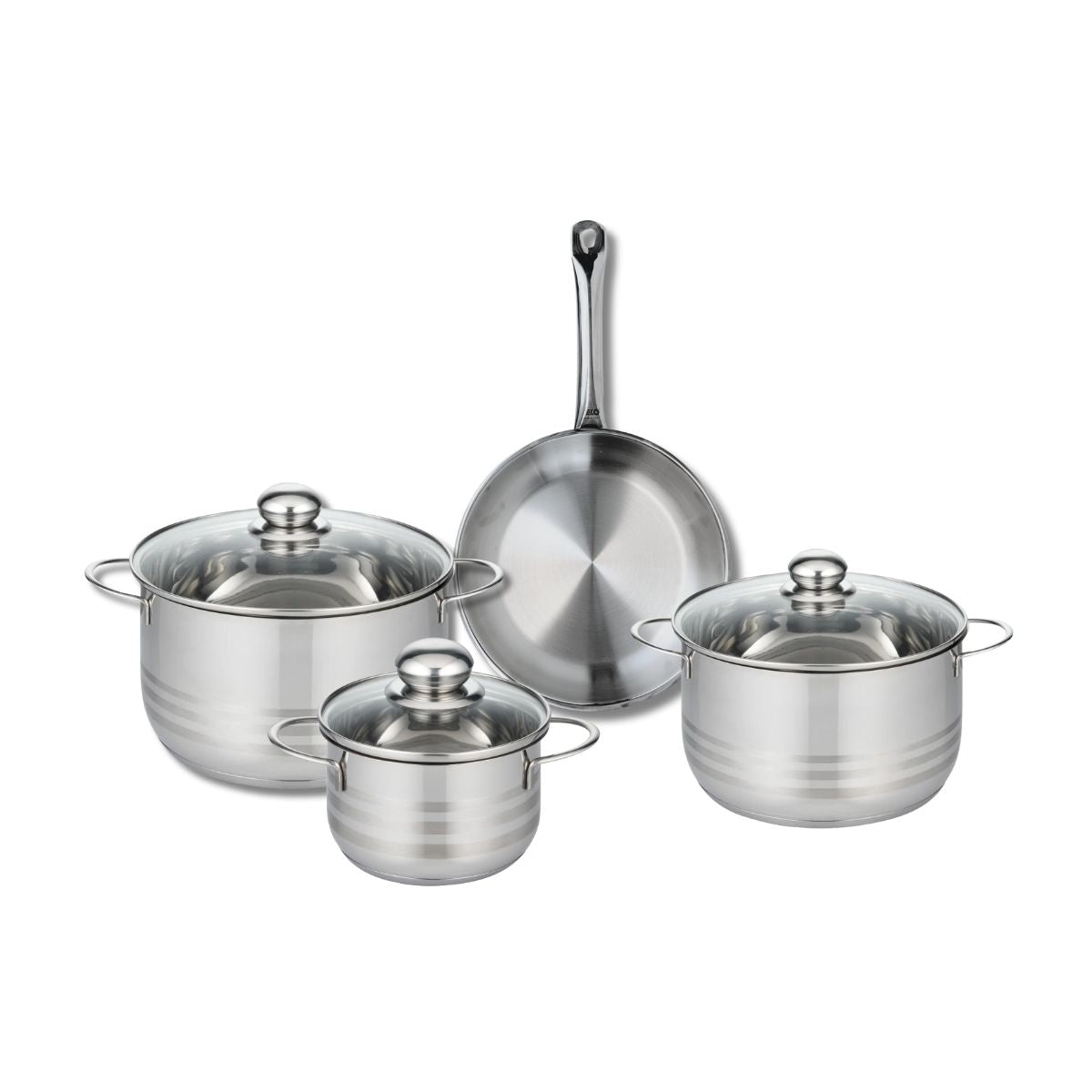 Ensemble de 1 Poêle de cuisson 24 cm et 3 faitouts 16, 20 et 24 cm  Profi Brillant Elo - Mathon - 1
