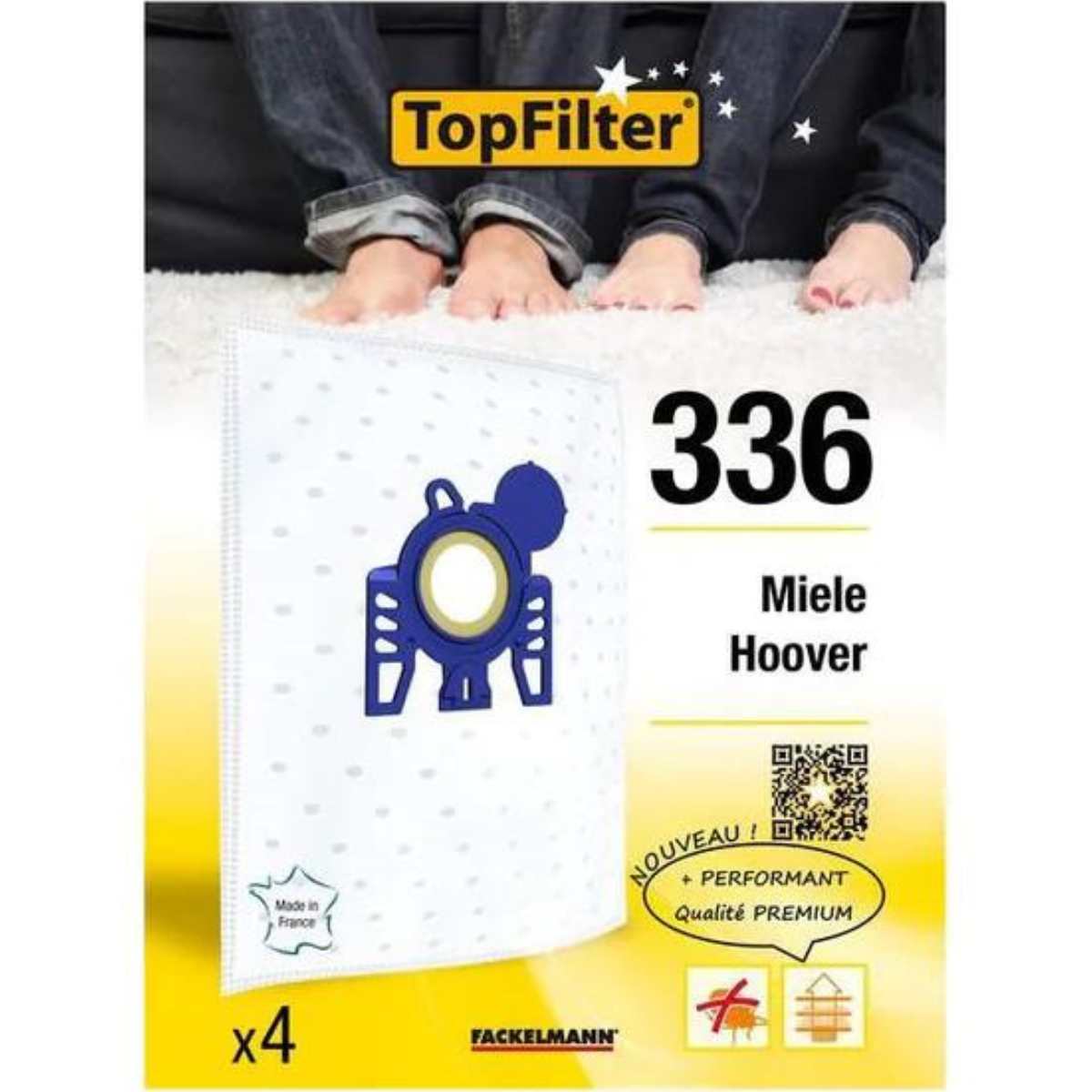 Lot de 4 sacs aspirateur Miele et Hoover TopFilter Premium TopFilter - Mathon - 9