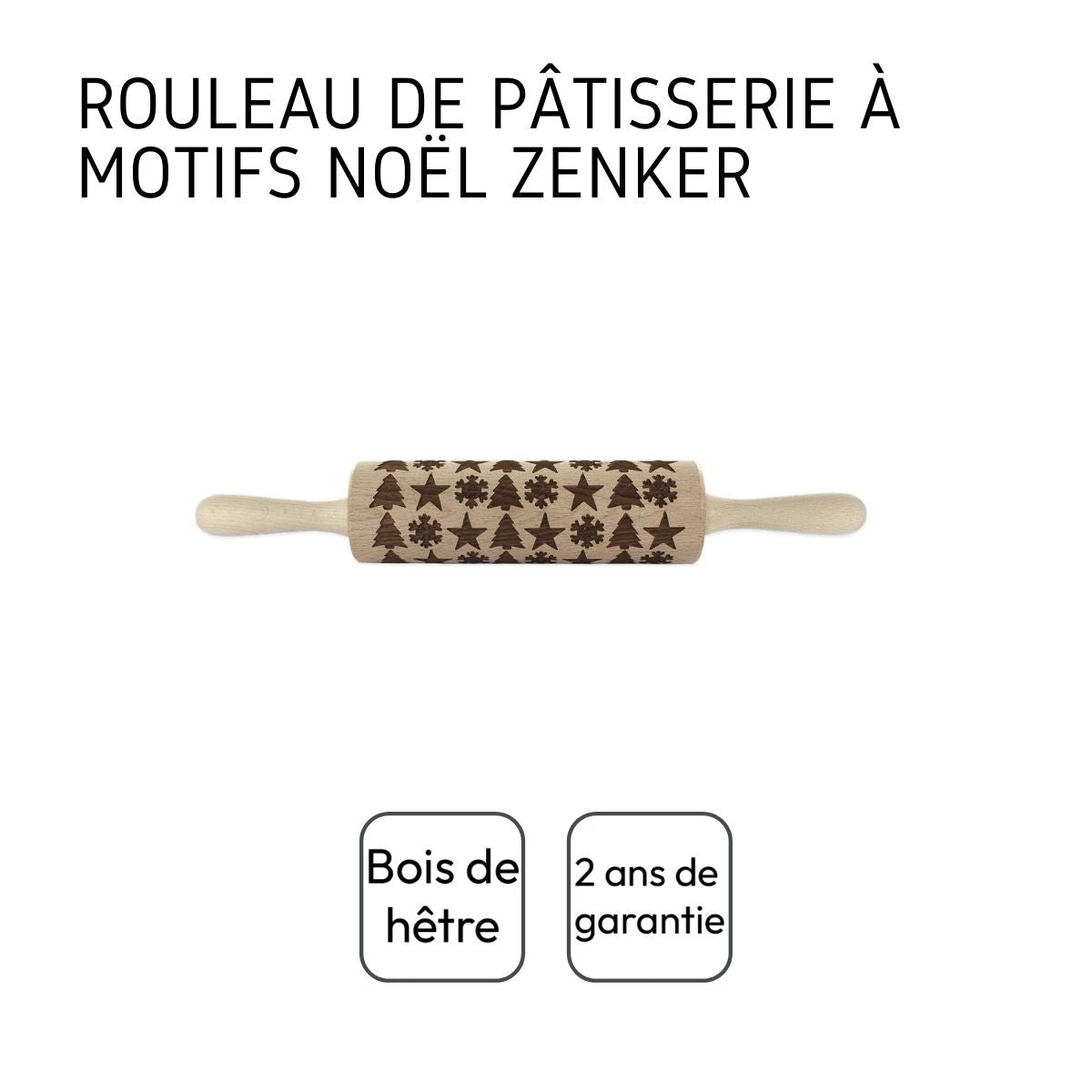 Rouleau à pâtisserie en bois motif noël 39 cm  Noël Fackelmann - Mathon - 4
