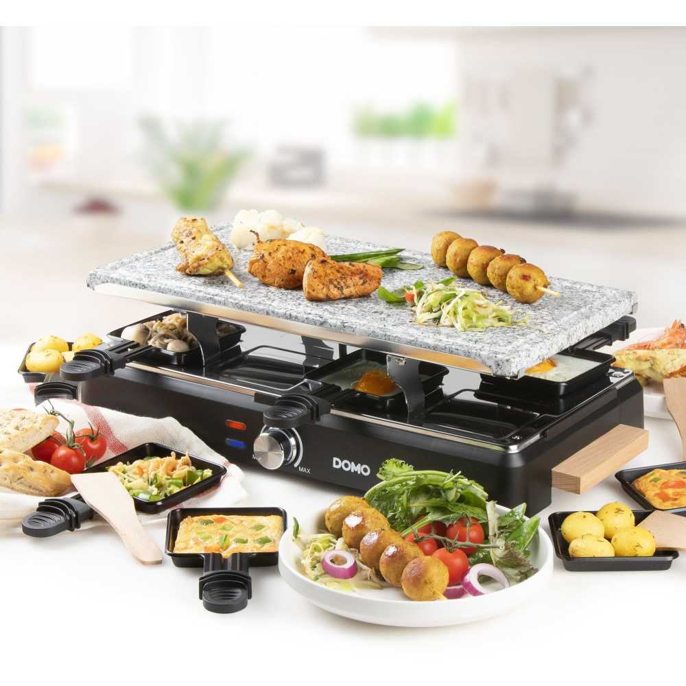 Appareil A Raclette - Domo - Do9262g - 8 Personnes - Pierre A Cuire - Gril - 1400 W Domo - Mathon - 2