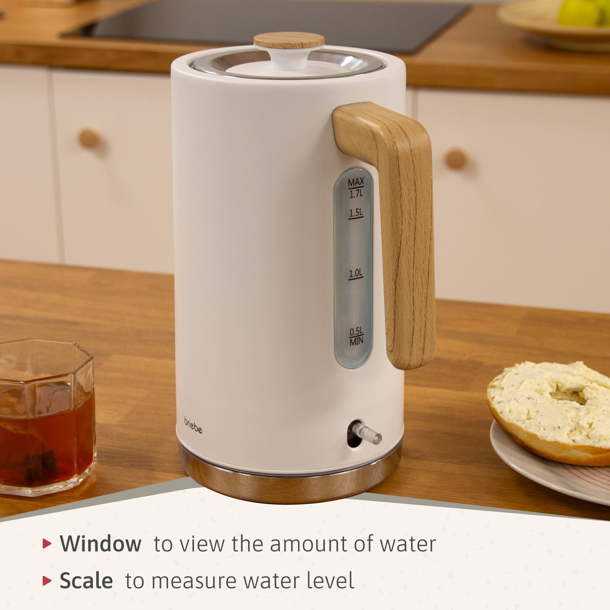 Nordic Bouilloire Électrique 1,7L Sans Fil, Ébullition Rapide Sans BPA, Base 360 2200 Blanc KT1165WHT - Mathon - 6