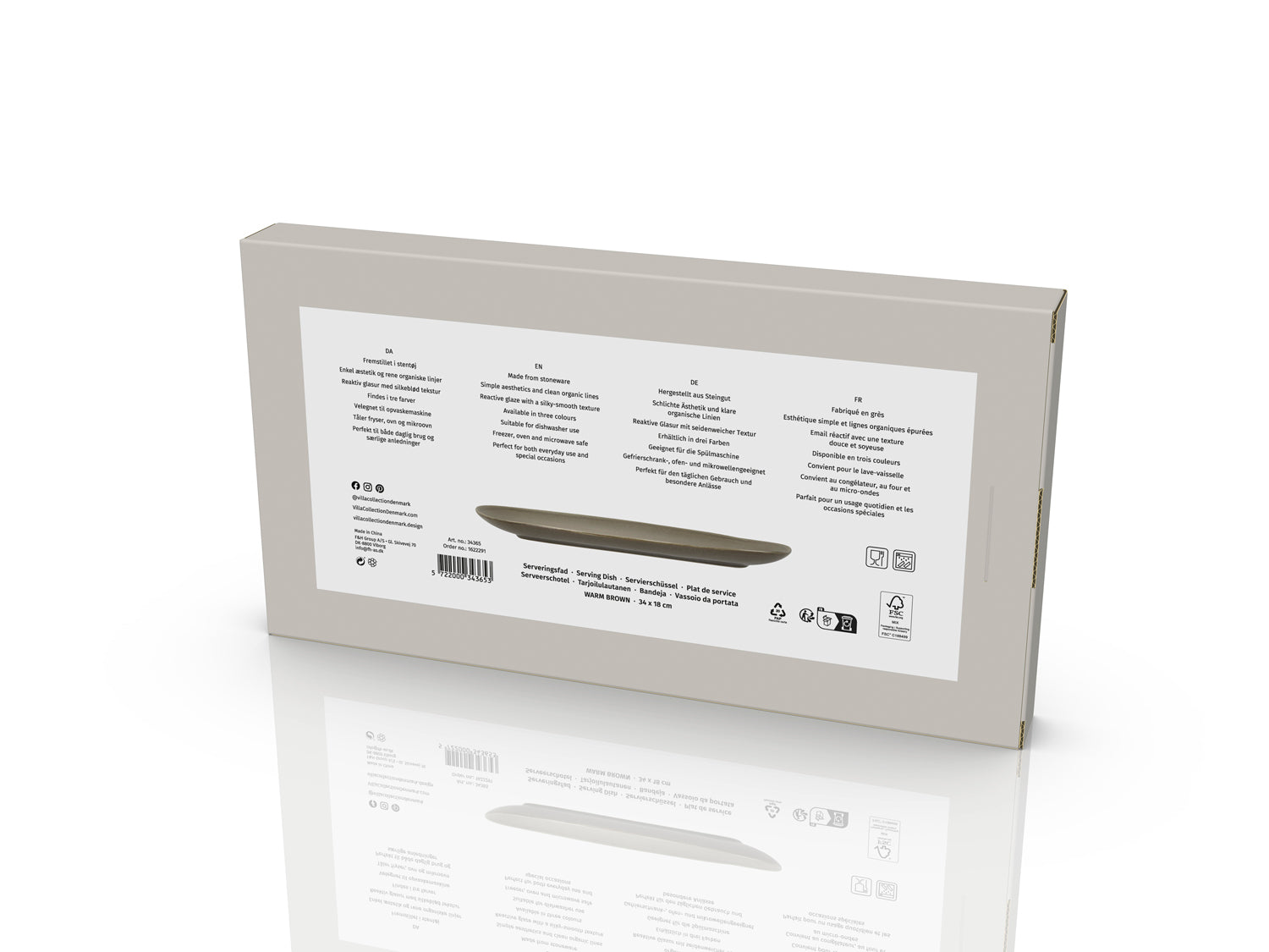 Plat de service Shoku en Grès Marron chaud Villa Collection - Mathon - 4