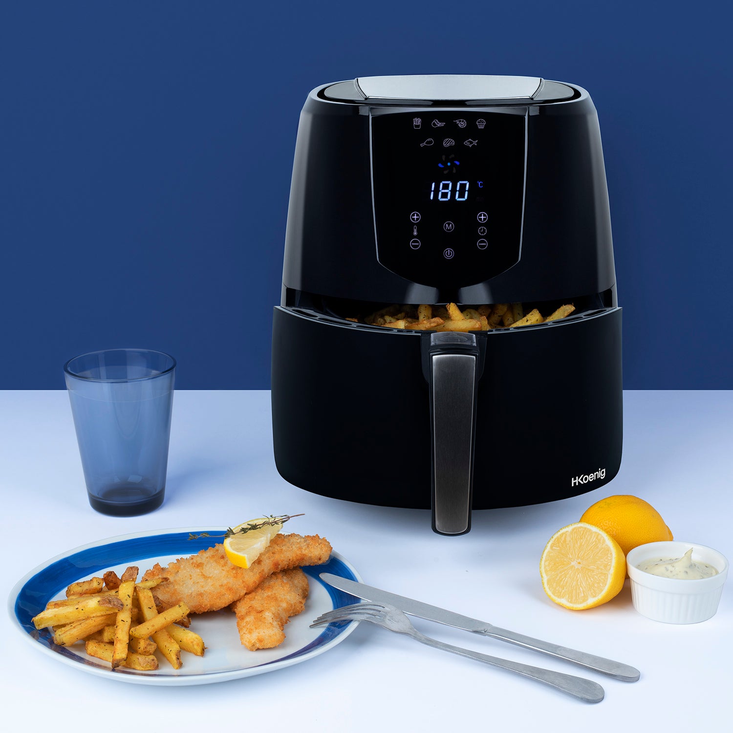 H.koenig Fry800 - Friteuse Sans Huile - 4l - 7 Programmes - 1400w - 80? A 200?c - Minuteur 60min - Arret Automatique - Noir Hkoenig - Mathon - 6