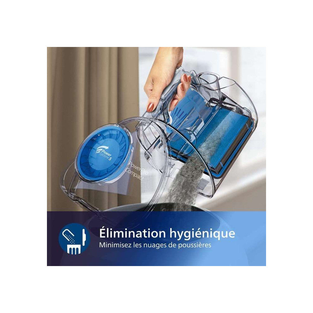 Aspirateur Traineau Sans Sac   Powerpro Compact - Fc9332/09 - 900w - Filtre Allergy H13 - Classe énergétique A Philips - Mathon - 5