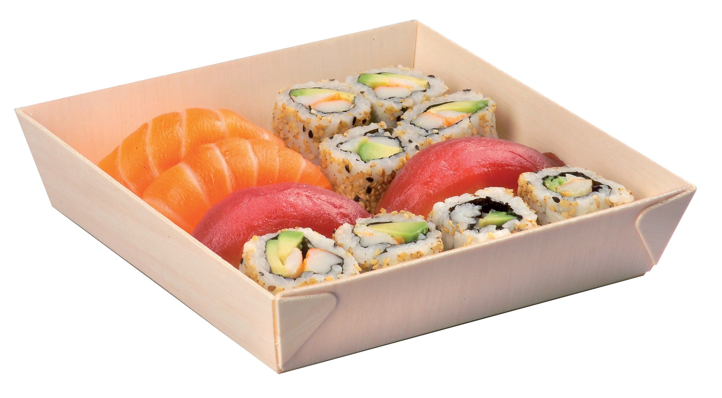 100Pcs - Barquette carrée en bois "Samouraï" 171x170x37mm FirstPack - Mathon - 3