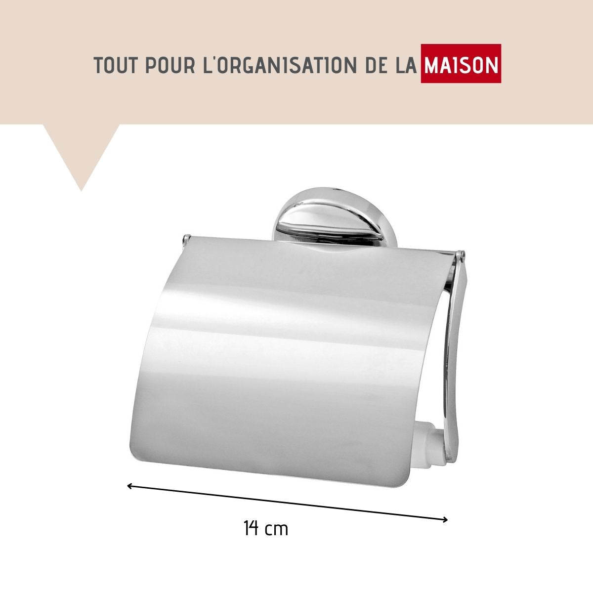 Porte papier toilette mural gris  Vision Fackelmann - Mathon - 3