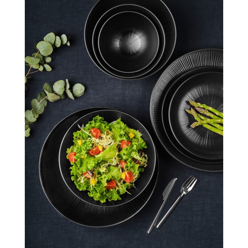 12Pcs - Black Phoenix assiette creuse noire ré-employable   H46mm 950ml FirstPack - Mathon - 5