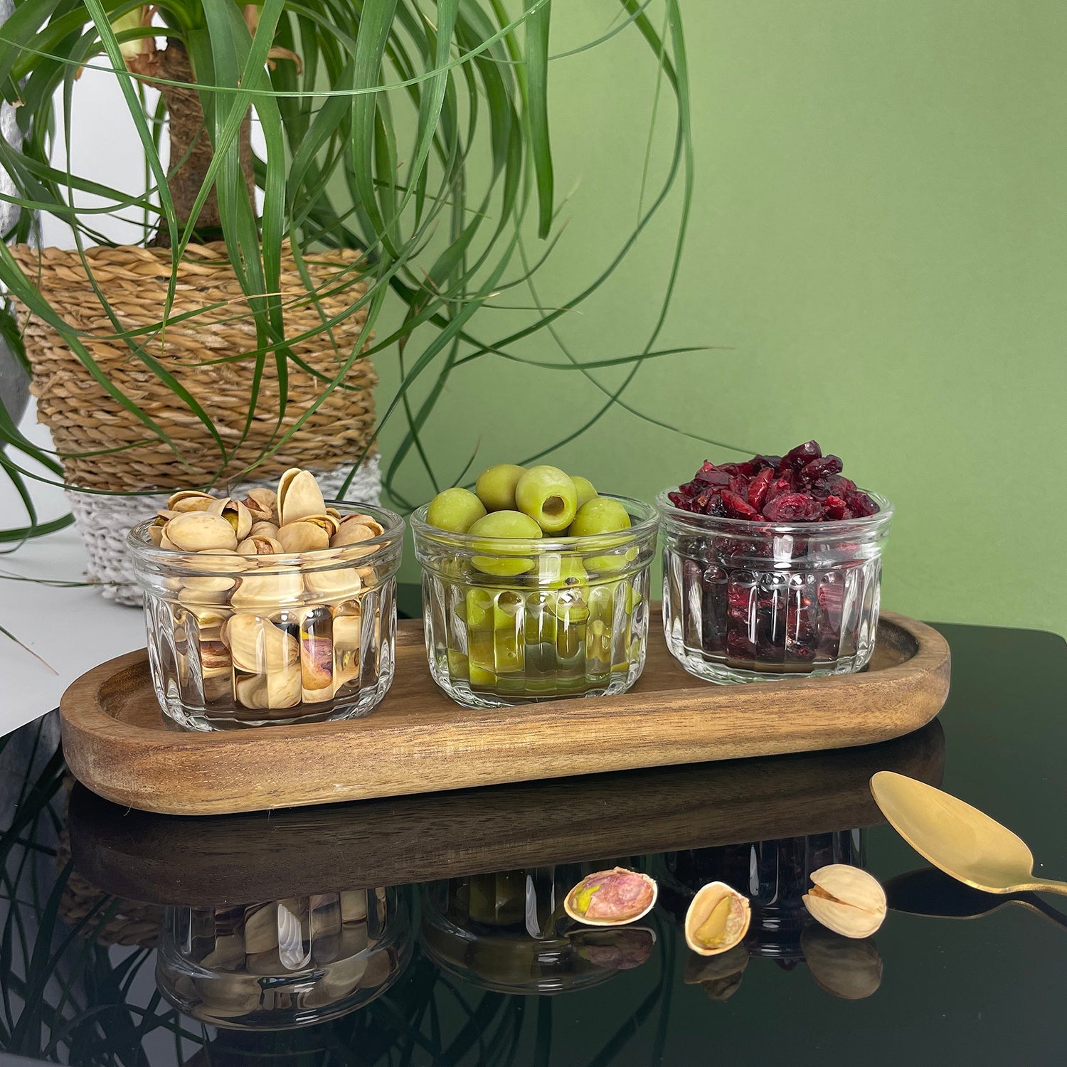 Coffret apéro 3 verrines 10 cl+plateau bois La Rochère - Mathon - 3