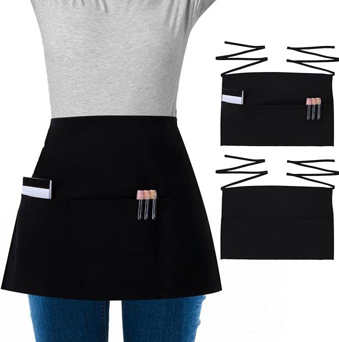 Tablier de serveur noir avec poches – résistant et pratique Vendos85 - Mathon