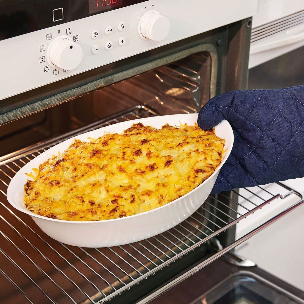 Plat à four ovale blanc 32X20cm Smart Cuisine Carine 250°C   - Opale culinaire extra léger et résistant Luminarc - Mathon - 3