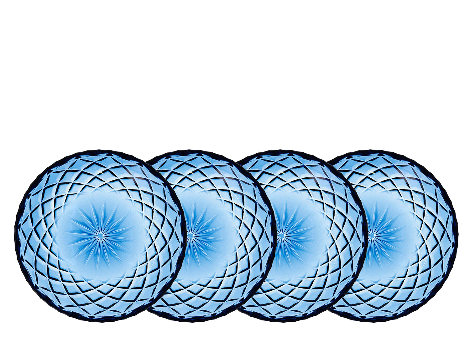 Ensemble de 4 assiettes SORRENTO 16cm Bleu Lyngby Glas - Mathon - 1