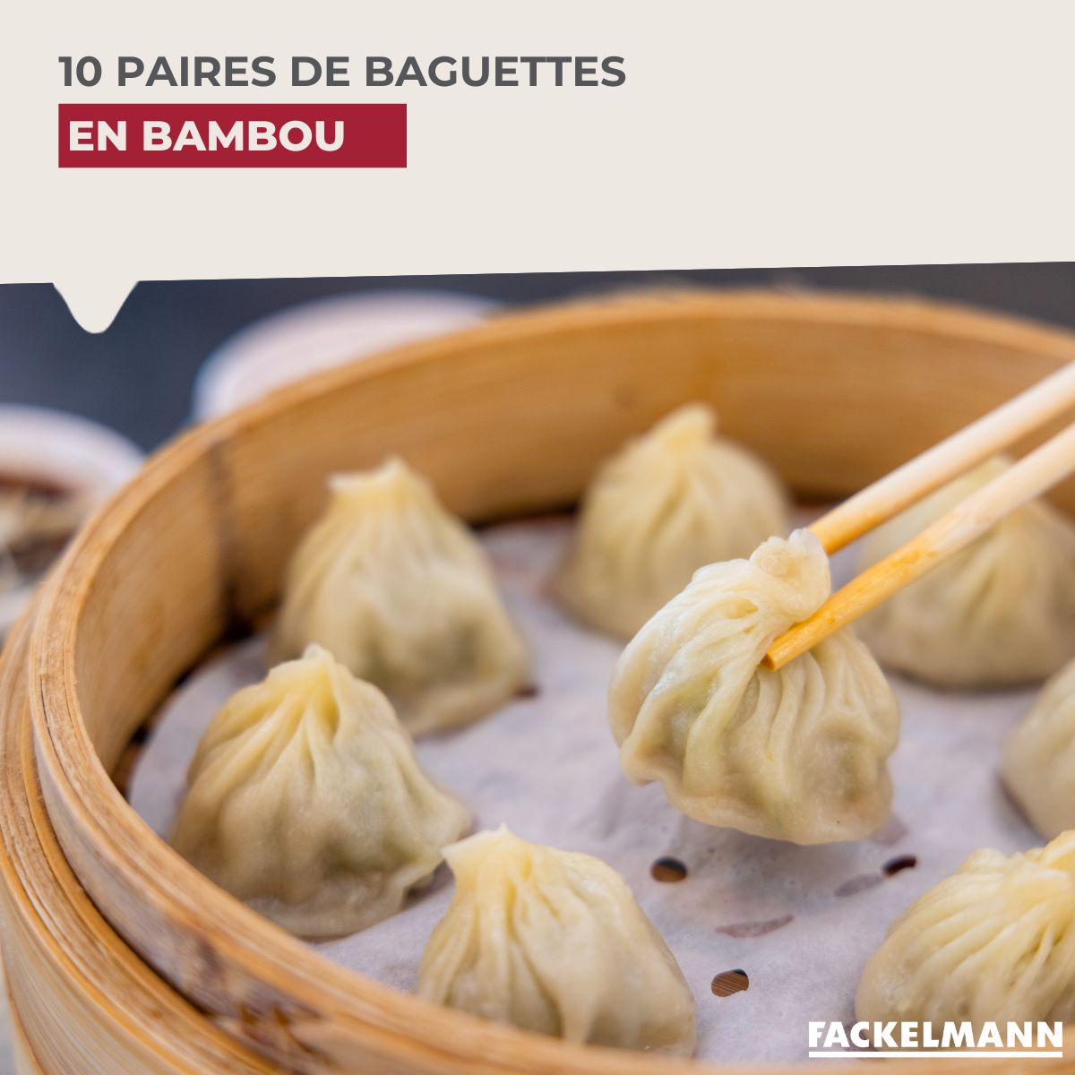 Lot de 10 paires de baguettes de 23cm en bambou  Asia Line Fackelmann - Mathon - 2