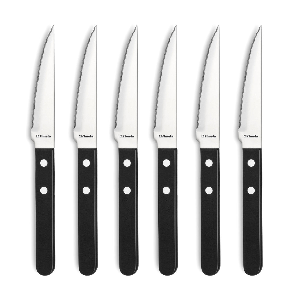 Steak Pizza Noir - Coffret de 6 couteaux steak Amefa - Mathon - 1