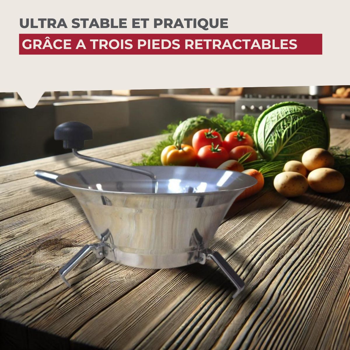 Moulin à légumes inox 24 cm  Handmade Tradition Fackelmann - Mathon - 5