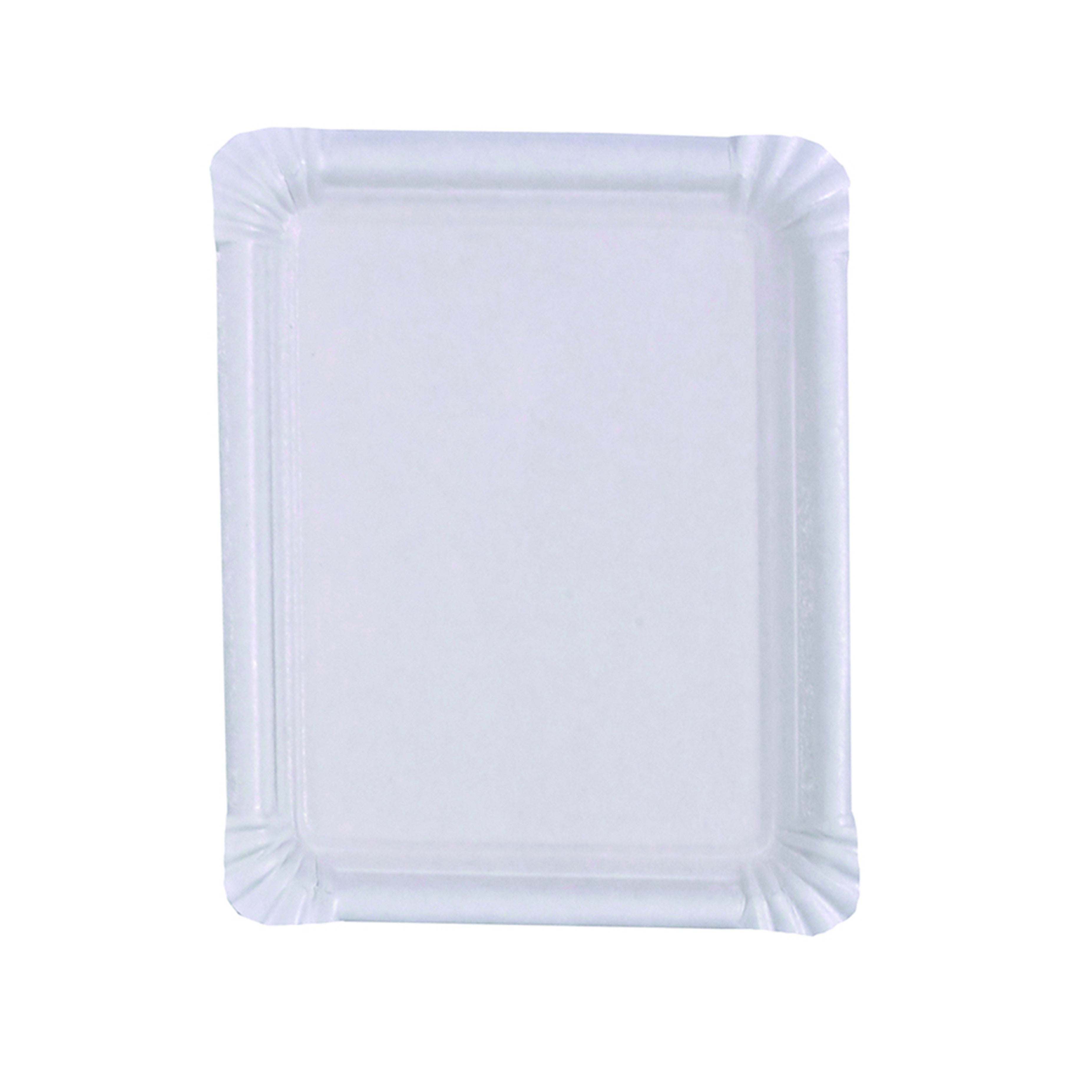 250Pcs - Assiette rectangulaire en carton vierge blanc 225gsm 200x165mm FirstPack - Mathon - 1